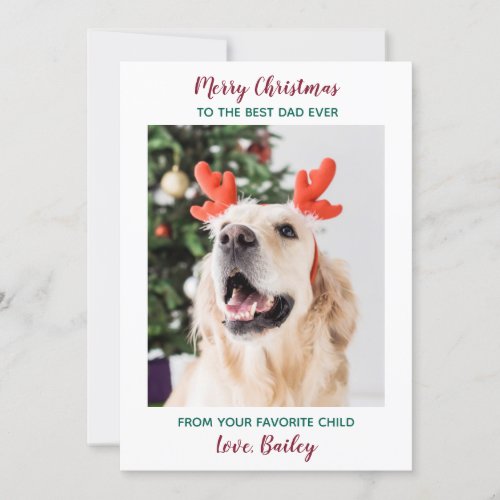 Personalized Merry Christmas Dog Dad Pet Photo Hol Holiday Card