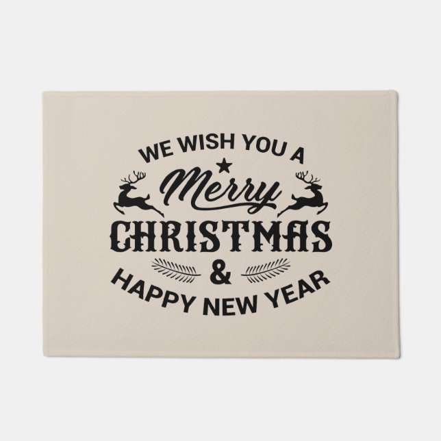 Personalized Merry Christmas Doormat (Front)