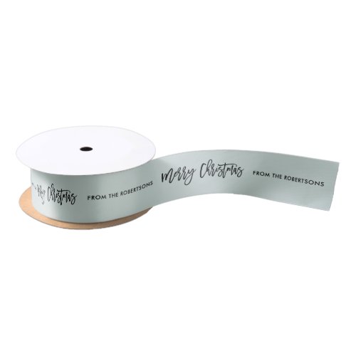 Personalized Merry Christmas  Editable Colors Satin Ribbon