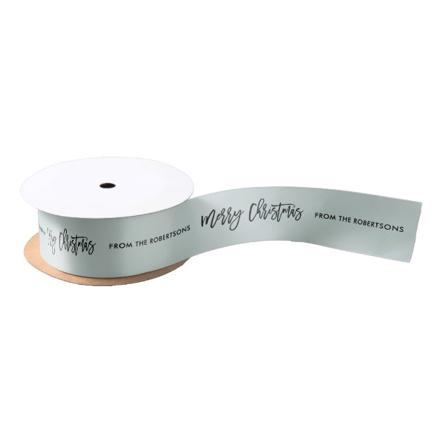 Personalized Merry Christmas | Editable Colors Satin Ribbon (Spool)