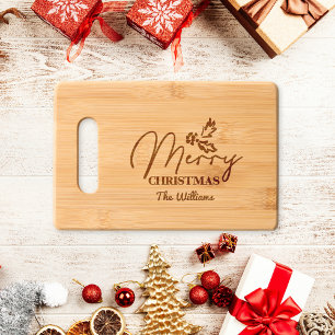 Personalized Merry Christmas Engraved Cutting Board
