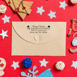 Personalized Merry Christmas Family Address Stamp<br><div class="desc">Elevate your holiday correspondence with this personalized Merry Christmas family address stamp featuring a charming evergreen tree design. Customizable with your family name and address, this stamp is perfect for adding a festive touch to Christmas cards, invitations, and gift tags. Make your holiday mailings more personal and stylish with this...</div>