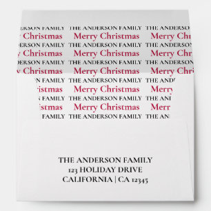 Personalized Merry Christmas Family Name Envelope