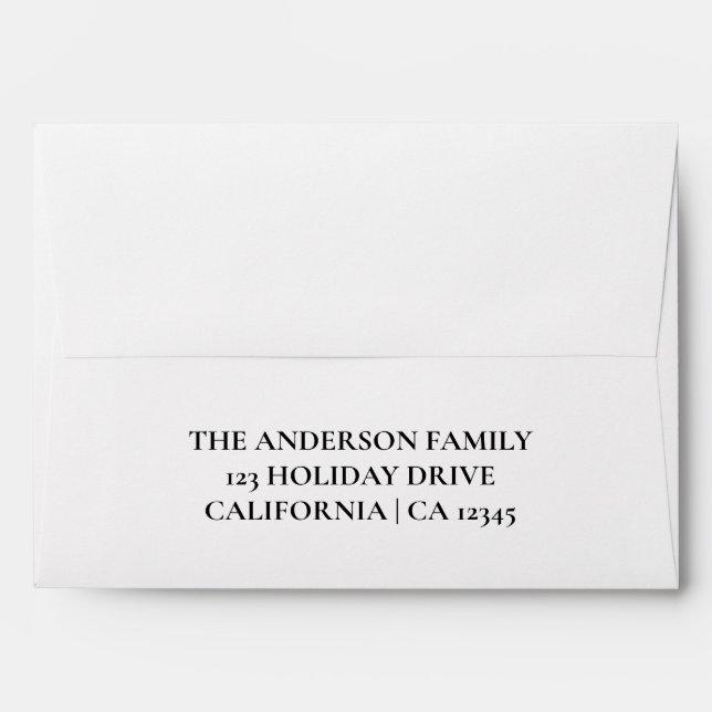 Personalized Merry Christmas Family Name Envelope (Back (Top Flap))