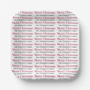 Personalized Merry Christmas Family Name Paper Plates