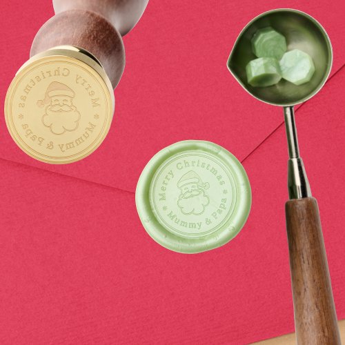 Personalized Merry Christmas Family Name Santa Wax Seal Stamp