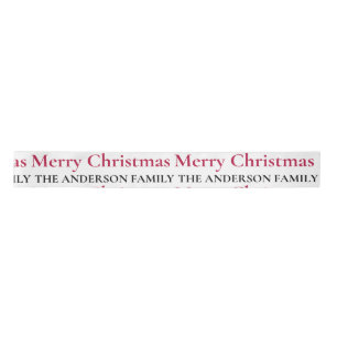 Personalized Merry Christmas Family Name Satin Ribbon