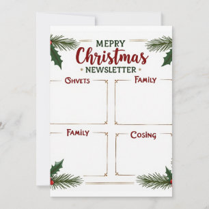 Personalized Merry Christmas Family Newsletter Invitation