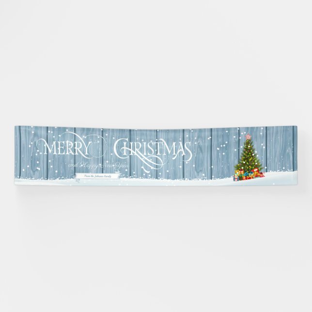 Personalized Merry Christmas Family wishes Banner (Horizontal)