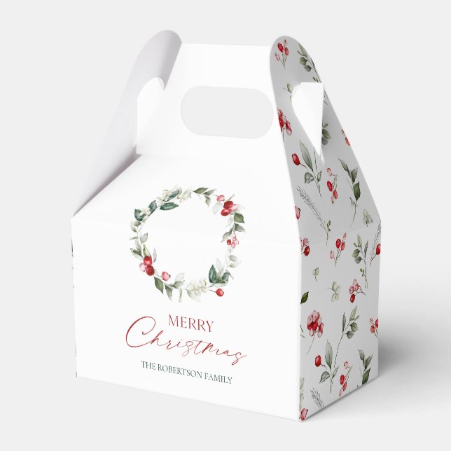 Personalized Merry Christmas Favor Box (Front Side)