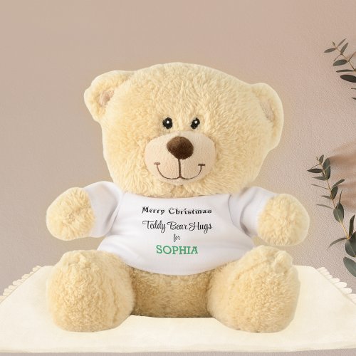 Personalized Merry Christmas Festive Holiday Soft Teddy Bear