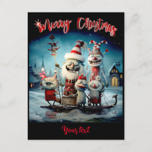 Personalized  Merry Christmas Funny  Holiday Postcard