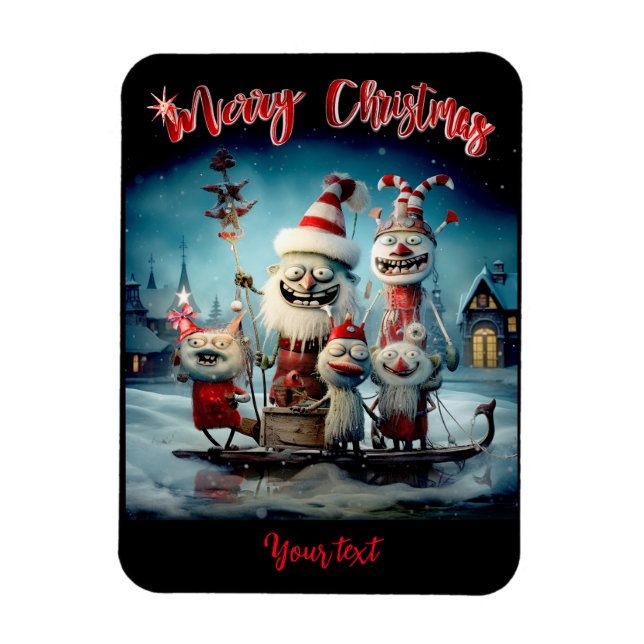 Personalized  Merry Christmas Funny  Photo Magnet (Vertical)