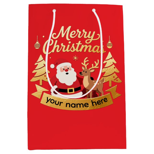 Personalized Merry Christmas Gift Bag  (Front)