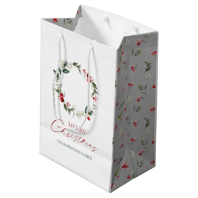  Personalized Merry Christmas Gift Bag (Back Angled)