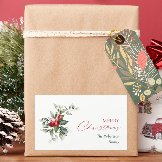 Personalized Merry Christmas Gift Stickers (Holiday)