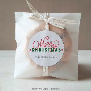 Personalized Merry Christmas Gift Tag Name