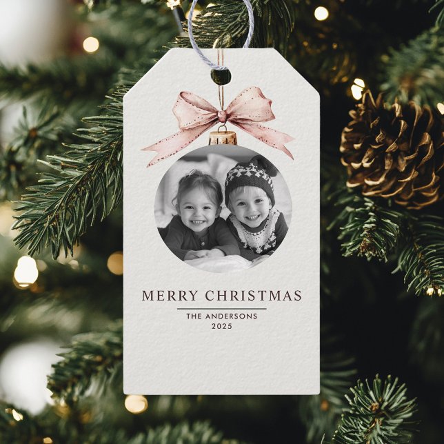 "Personalized Merry Christmas Gift Tag with Photo  (Creator Uploaded)