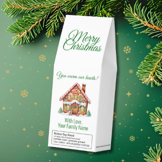 Personalized Merry Christmas Gingerbread House Roasted Coffee