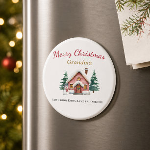 Personalized Merry Christmas Grandma Magnet