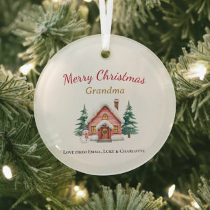 Personalized Merry Christmas Grandma Ornament