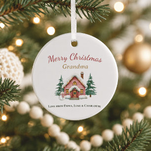 Personalized Merry Christmas Grandma Ornament