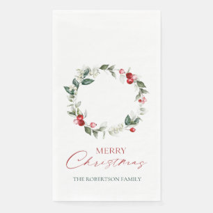 Personalized Merry Christmas Guest Towels