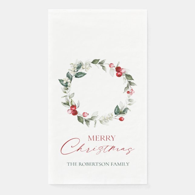 Personalized Merry Christmas Guest Towels (Front)