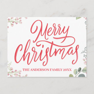 Personalized Merry Christmas Holiday Postcard