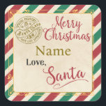 Personalized "Merry Christmas Love Santa" Label<br><div class="desc">Take some of the work out of Christmas gift wrapping with these personalized Santa labels. The label says "Merry Christmas [Enter Name]" and "Love,  Santa" with the official Nice List stamp of approval in gold.</div>
