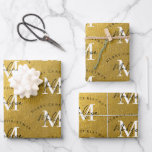 Personalized Merry Christmas Luxury Gold Monogram  Wrapping Paper Sheets<br><div class="desc">A personalized "Merry Christmas" monogram design with a Xmas gold foil look background color. An ideal festive custom design for the holiday season. Customize the monogram and make it your own!</div>
