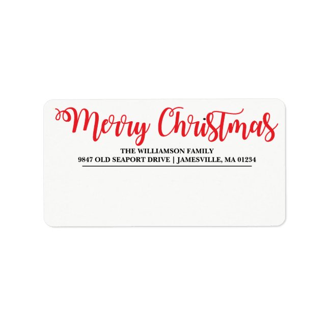 Personalized Merry Christmas Mailing Labels (Front)
