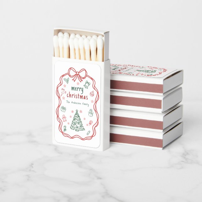 Personalized Merry Christmas  Matchboxes (Stacked)