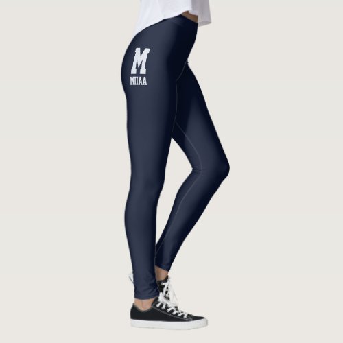 Personalized Merry Christmas Midnight Navy Silver Leggings