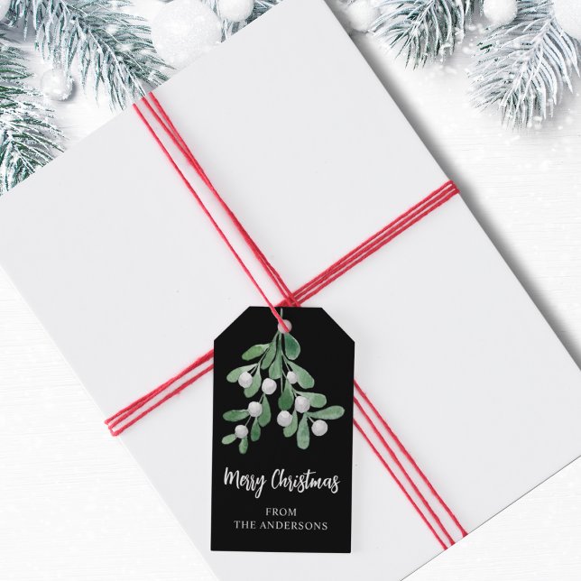 Personalized Merry Christmas Mistletoe Gift Tags (Creator Uploaded)