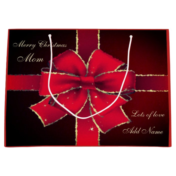 Personalized Merry Christmas Mom Gift Design Large Gift Bag Zazzle Com