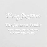 Personalized Merry Christmas Name Return Address Embosser<br><div class="desc">Create your own custom, personalized, stylish, classy, fun, beautiful typography / script / font, Merry Christmas / Happy Holidays / Season's Greetings family name return address desk embosser seal, made from reinforced steel with a powdered-coated finish, and leave a mark of sophistication to envelopes, letterhead, stationery, invitations, paper napkins, books,...</div>