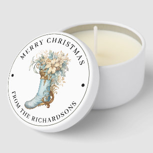 Personalized, Merry Christmas Ornament Mini Candle Favors