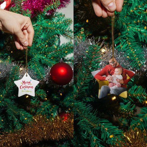 Personalized Merry Christmas Ornament with Photo