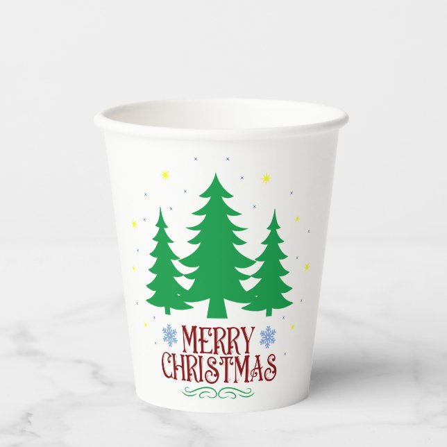 Personalized Merry Christmas Paper Cups (Front)