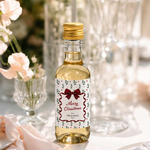 Personalized Merry Christmas Party Favor Wine Label