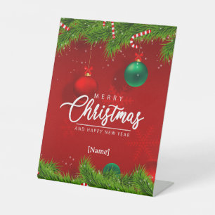 Personalized Merry Christmas Pedestal Sign