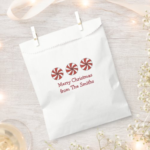Personalized Merry Christmas Peppermint Mint Candy Favor Bag
