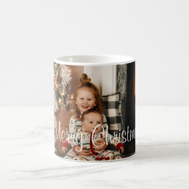 Personalized  Merry Christmas Photo Coffee Mug (Center)