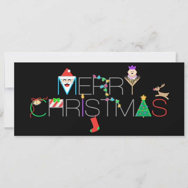 Personalized Merry Christmas Photo Holiday Card (Front)