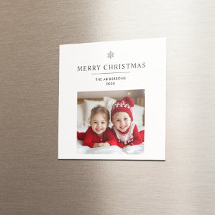 "Personalized Merry Christmas Photo & Name Magnet