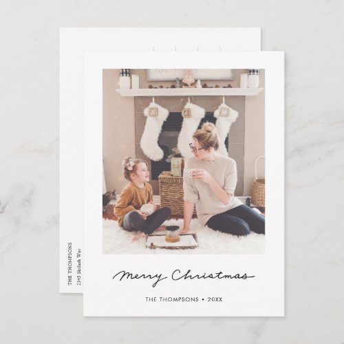 Personalized Merry Christmas Photo Postcard