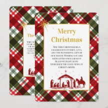 Personalized Merry Christmas Plaid & Bible Verse
