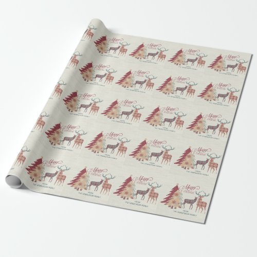 Personalized Merry Christmas Plaids Wrapping Paper