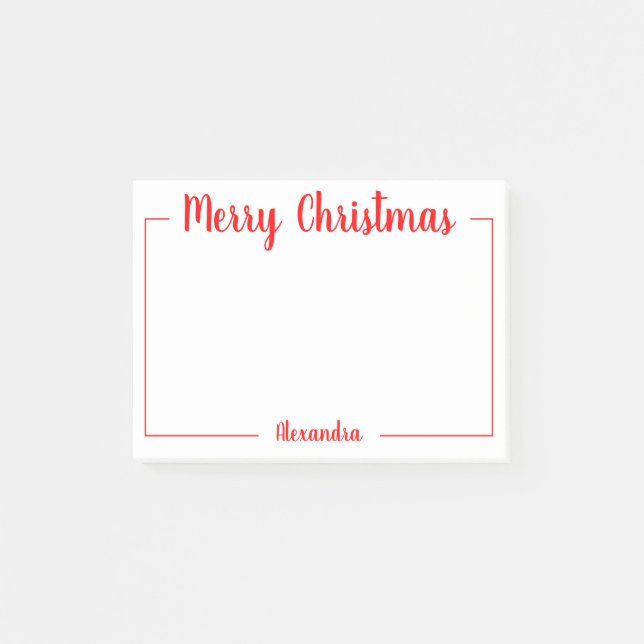 Personalized Merry Christmas Post-it Notes (Front)